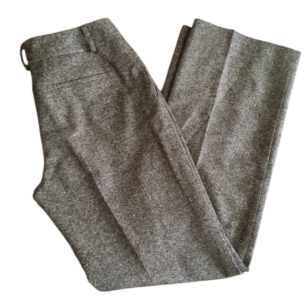 TALBOTS Vintage Wool/Silk Blend Trousers in Brown Tweed Size 10 — GORGEOUS!!! - Picture 3 of 11